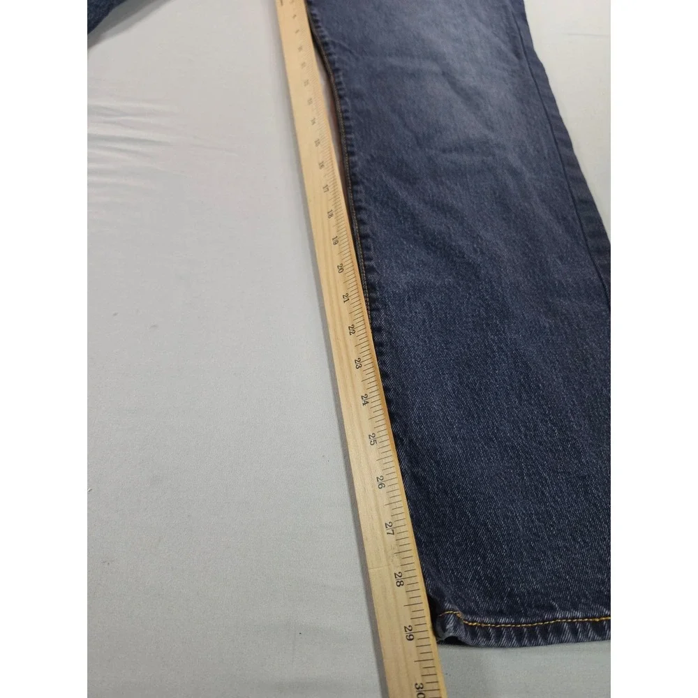 Levis 501 Original Fit Mens Blue Denim Straight Leg Button Fly Jeans 42x32